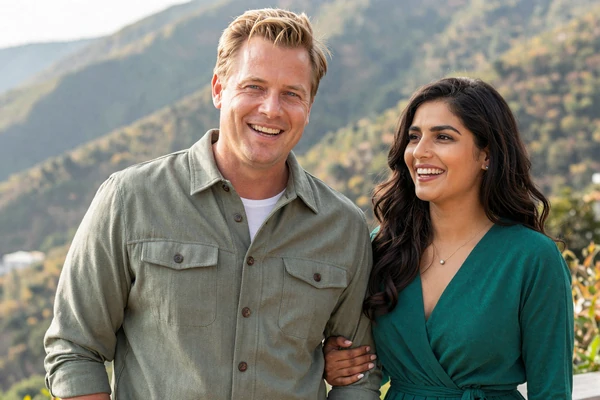 Steven and Priya couple photo - American man and Indian woman marriage success