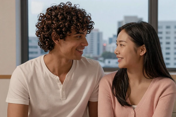 Daniel and Ji-Yeon couple photo - American man and Korean woman engagement story